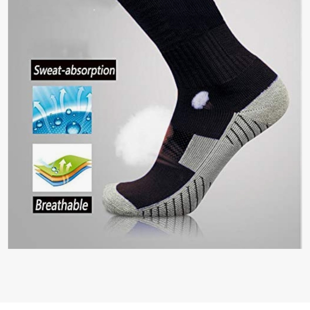 Baseball black and Grey Socks (Thaplay), Size Large, 3 pack